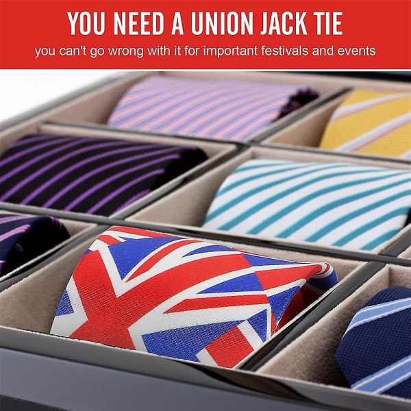 Mænd Union Jack trykt slips kroning dekoration slips slips til fest fest