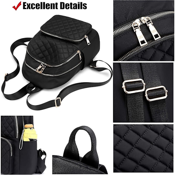 Ryggsäck Dam Mode Lättviktig Nylon Casual Ryggsäck Kvinnor Liten Dam Ryggsäck Stöldskydd Axelväska Skolväska Rese Ryggsäckar För Damer & Flicka