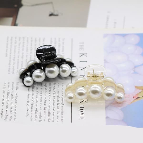 4 stk elegante kamelia perle hårklør akryl rhinestone blomst klips kvinner hår