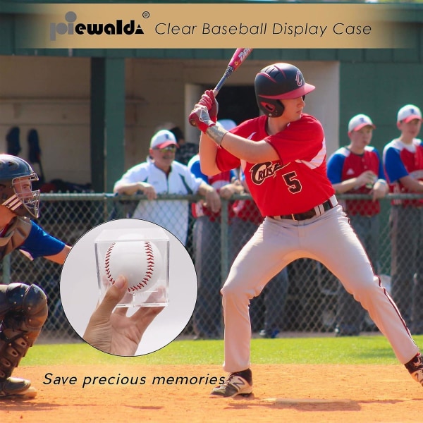 Baseball-udstillingshylster, Uv-beskyttet akrylkubebaseballholder, Firkantet klar boks, Officiel sportsbaseball-autografmontering