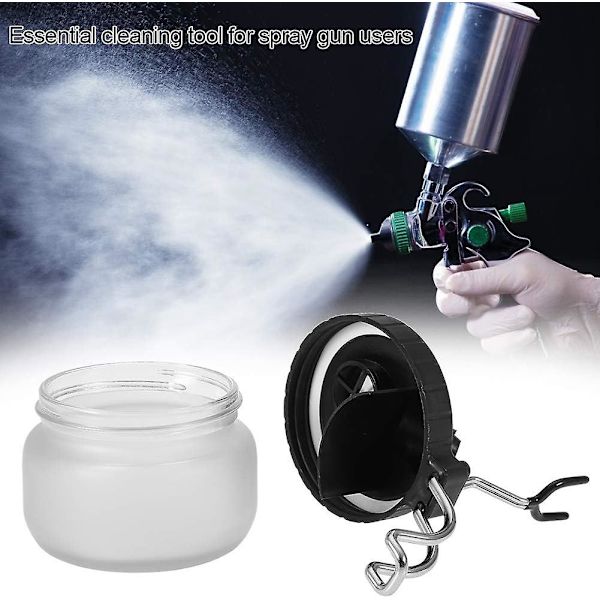 Airbrush Rengöringspotte - Hållare Färgburk Flaska Rengöringsnål Munstycke Borste Set