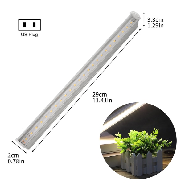 LED Grow Light, High Power Plant Grow Light Strip, täyden spektrin auringonvalon vaihto sisätehtaan (US, valkoinen)