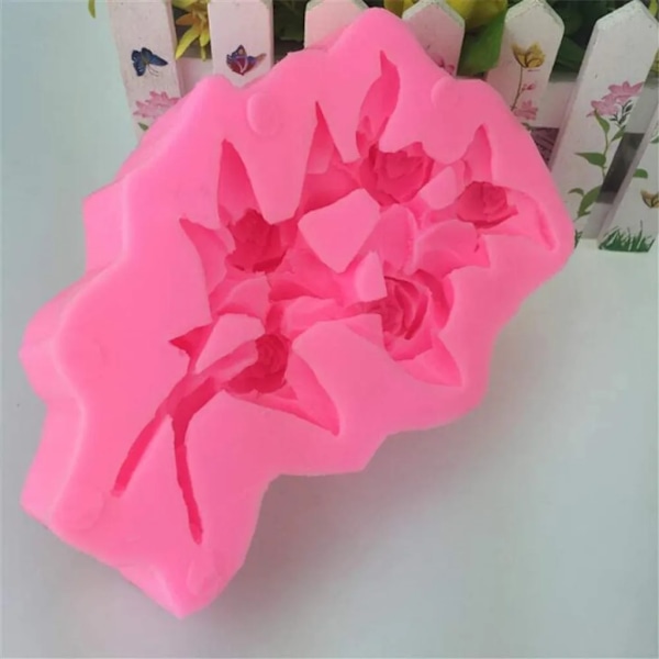 Rose Form DIY 3D Fondantform-Tårta Dekorationsverktyg