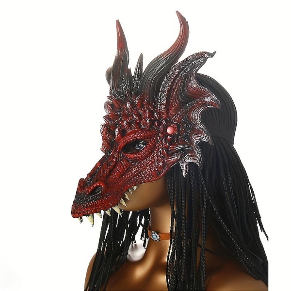 Halloween Maske Fest Masquerade Cosplay Drage Mask Halloween Easter Performance Rekvisitter Mask Pu Material Mask