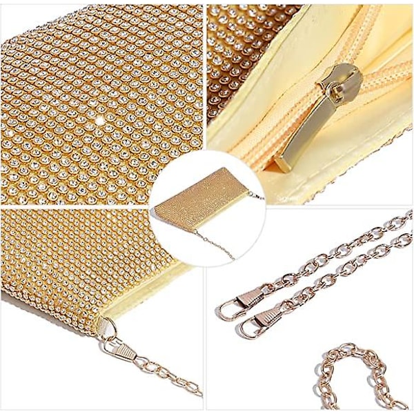 Rhinestone Aftonväska Koppling Glitter Glittrande Handväska för Kvinnor