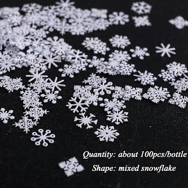 Julklappssnöflingor Glitter Dekorationer Snöflingor Sekvenser 3D Julnagel Dekaler DIY Nageltillbehör Julnagelkonst Tillbehör Manikyr Dekoration