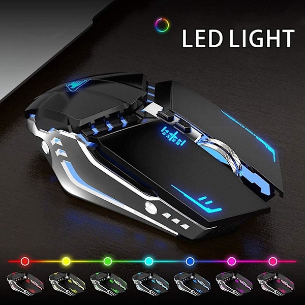 T21 Bluetooth-mus, 2.4g Led Dubbelläge (bluetooth 5.1+ Usb) Bluetooth Trådlös Mus, Uppladdningsbar Tyst Datorspelmus För Laptop, Ipad, Maco