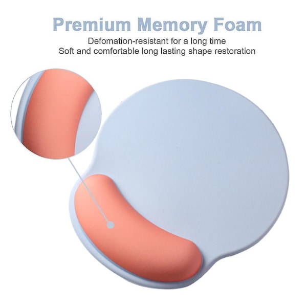 Ergonomisk Candy Color Mouse Pad Silikone Mouse Pad Protector（Blå orange）