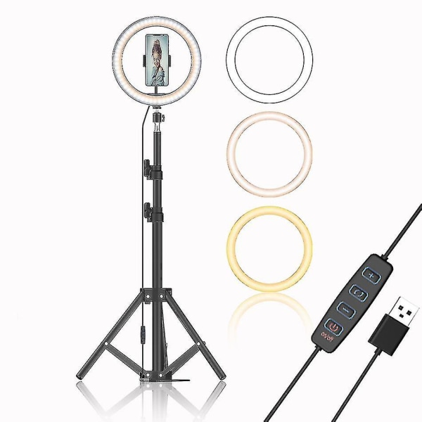 Selfie 18" kolmijalkakiinnityksellä varustettu led-rengasvalo (160 cm jalusta)
