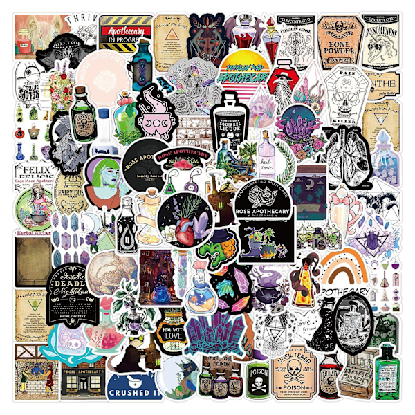 Klistremerker 50PCS Heks Klistremerker Pakker, Kule, Heks, Krystall Klistremerker, Astrologi, Tarot, Goth Klistremerker, Klistremerker Pakker for Tenåringer Gaver