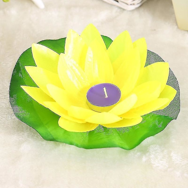 10 stk. 18 cm kunstig lotusblomst lys, flydende damdekoration lotus