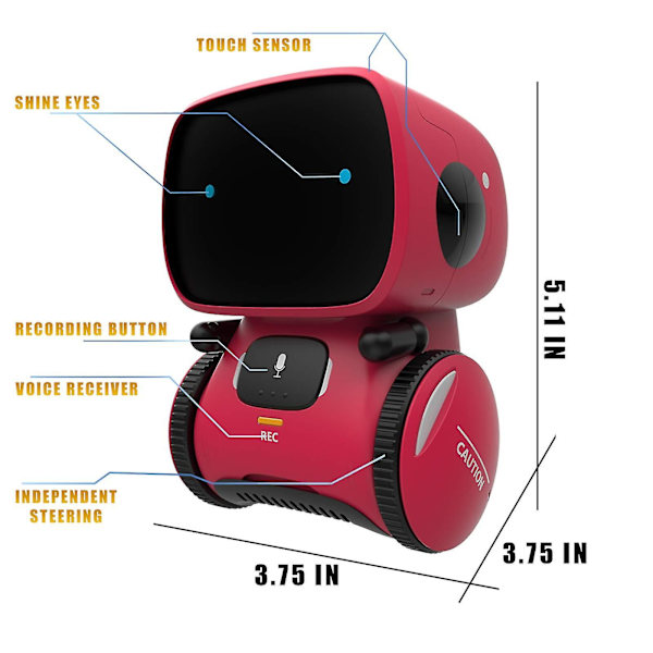 Kid Intelligent Robot Toys- Voice& Touch Control, Children Smart Robotic Toys For Girls (hs)