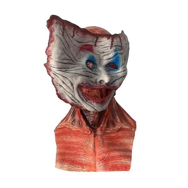 Halloween-naamio Kaksinaamainen lateksinaamari kokopään pelottavat naamarit juhla-cosplay-asut Jokeri Klovni täyspäinen pelottava juhlakypärä