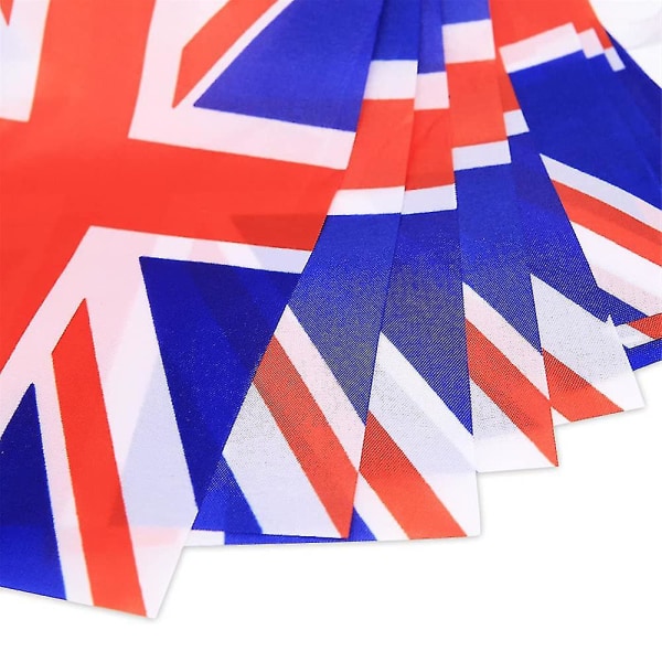 Union Jack Storbritannia British Premium Bunting Garland Banner Feiring Dekorasjonsutstyr 38 flagg på 10 meter lengde hvert flagg 21*14 Cm (5,5*8.