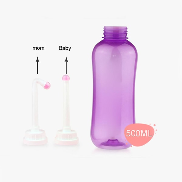 500 ml Peri-flaska för vård efter förlossningen Bärbar resebidé för baby , sängliggande patient med 2 munstycken