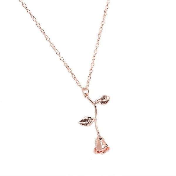 necklaces women personalized long necklaces for women gold necklace rose pendant flower jewelry rose gold 6pcs