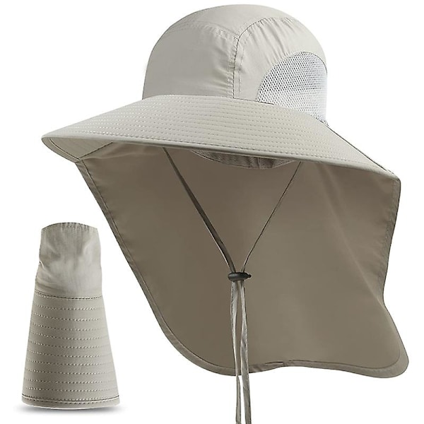 Sommar solhattar UV-skydd utomhus jakt fiske keps för herr camping solskydd keps med nackskydd fiskare hatt（svart）