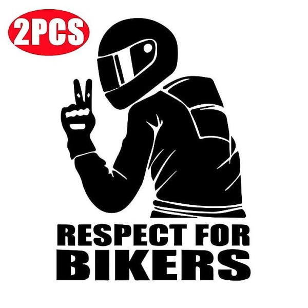 2 stk Respekt for syklister Autodekorasjon Laser Bilmotor klistremerke Flyttbare klistremerker
