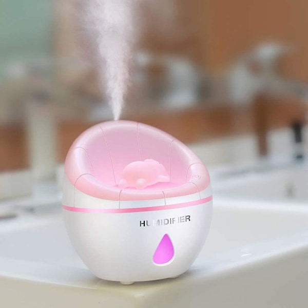 Cotree USB Liten Soffa Luftfuktare, Mini Cool Luftfuktare 350ml Vattenvolym, One Touch Avstängning För Hemmakontor Sovrum (rosa) Rosa -