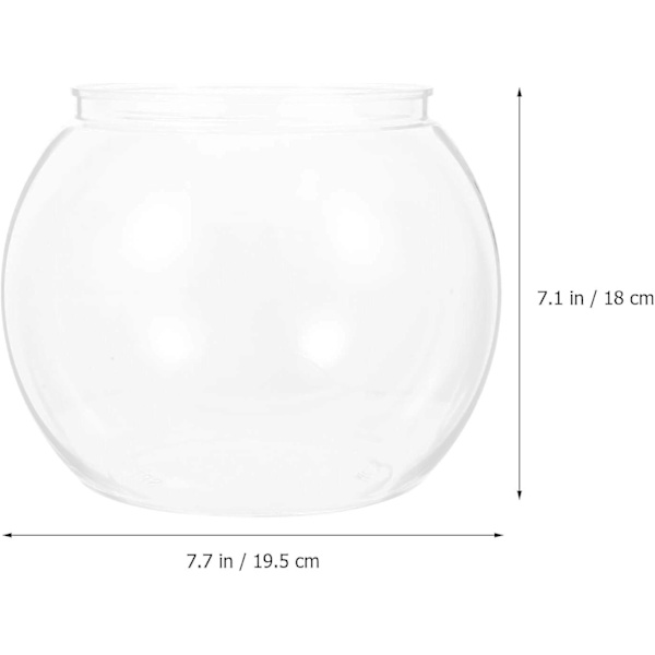 Liten krossäker Betta-fiskbehållare (2-pack) - Alipis genomskinlig plastskål för skrivbord, multifunktionellt akvarium, dricksvatten, godisförvaring, vas