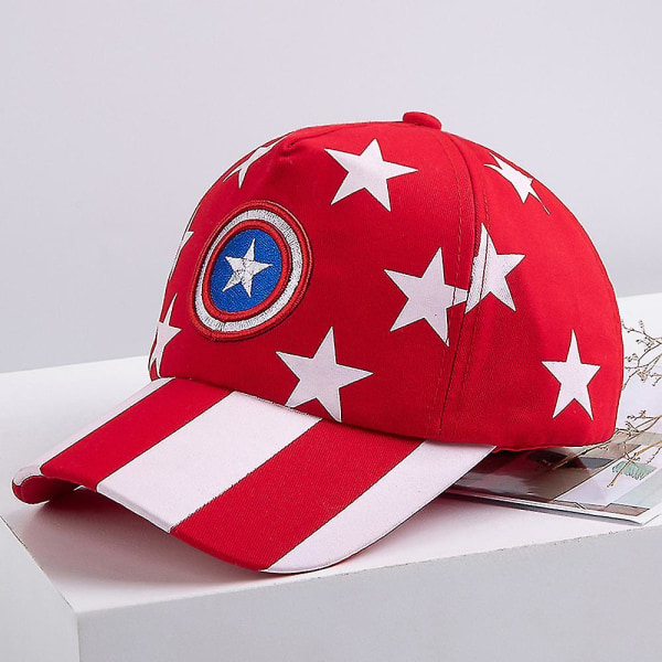 Lasten poikien aurinkohattu visiiri Superhero Captain America cap(punainen)