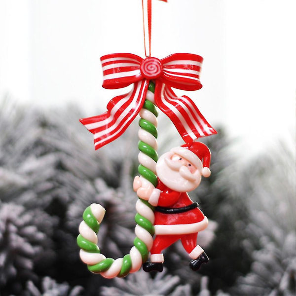 Joulukuusi riippuva Chrismtas-nukke Joulupukki halaa kainalosauva Koristekoristeet Lahjaideat 3pakkaus
