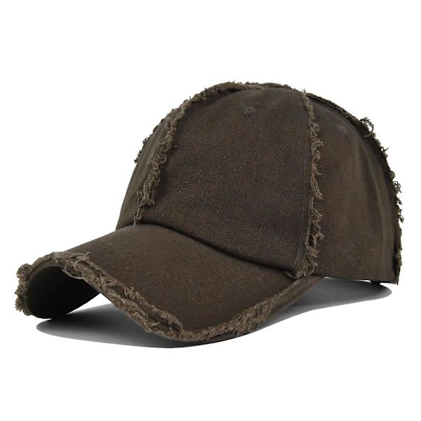 Trasig Baseballkeps Retro Peaked Cap Enkel Peaked Cap Utomhus Sportkeps Böjd Tak Solskyddskeps