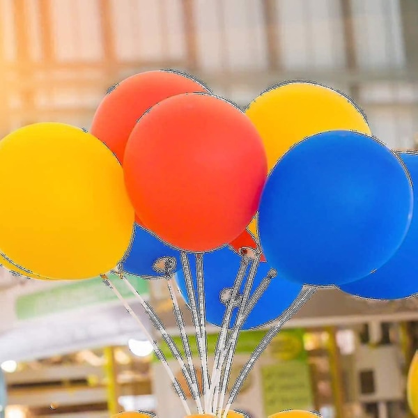 100 stk. Ballonpinde, plastik Tykke Holdbare Mælkehvide Pinde Holdere med kopper til festindretning