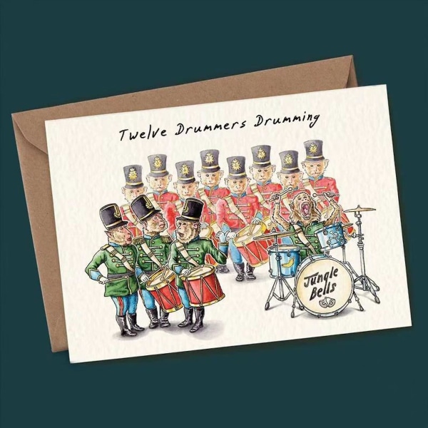 12 dagars set Gratulationskort Nedräkningspresent Rejäla 9 X 13 cm flerfärgade kuvert