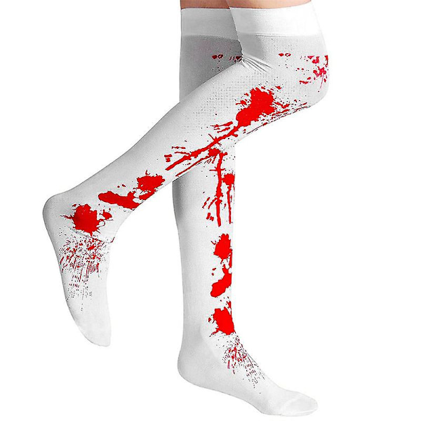 3-delat Halloween blodigt förkläde, strumpor, handskar med tryckta läskiga blodstänk, mordtema för Halloween, unisex köksförkläde för grillning, matlagning och bakning