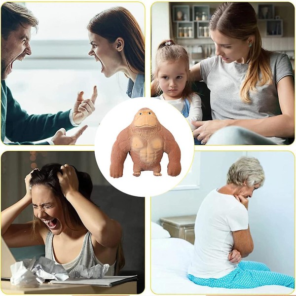 Gorilla Squeeze Toys Roliga Monkey Toys Lindrar stress Ångest Sensoriska leksaker Barn Vuxna Julklappar
