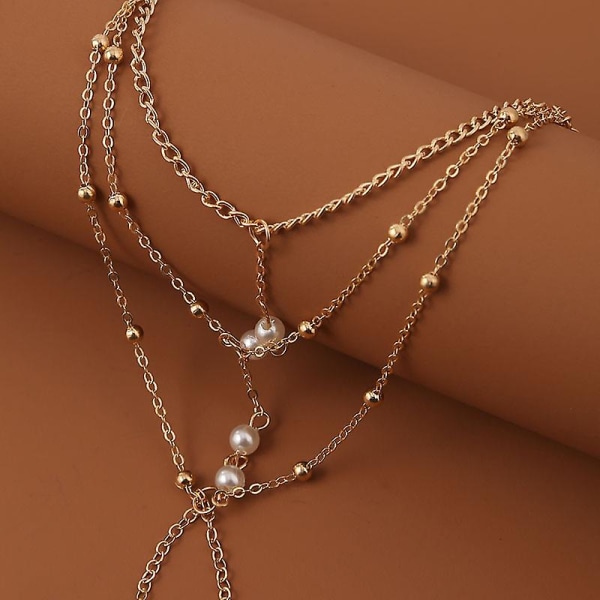 Guld Multi-layer Kæde Design Finger Armbånd