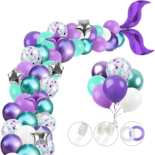 Havfru-Ballonggirland Set, Havfru-Svansbåge Festtillbehör