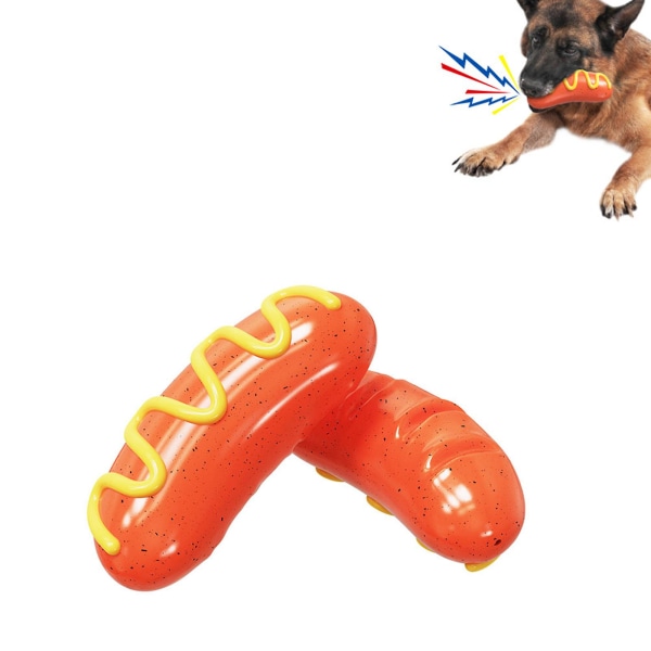 1 stk Pet Products Sound Dog Bite Lim Slibepind Hot Dog Pølse Hundelegetøj