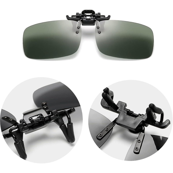 Pakke med 4 polariserende brilleklemme, solbrilleklemme, antirefleks Uv400, polariserte solbriller med vanntett brilleetui, for kjøring, golf, sh