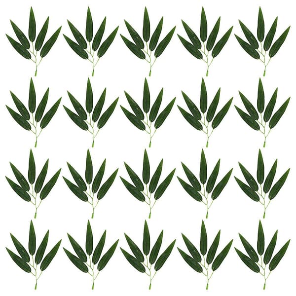 100 st simulerade bambu blad bambu grenar hushållsdekoration prydnad