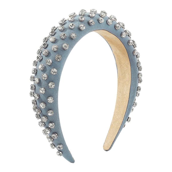 Rhinestone Bling Juvelert Krystallperle Polstret Hodebånd Blå