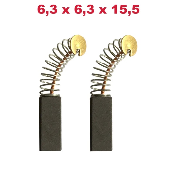 2x kolborstmotor kol 6,3x6,3x15,5mm för Bosch 2604321904 2604321909 borrsåg slipmaskin häcksax borr elverktyg