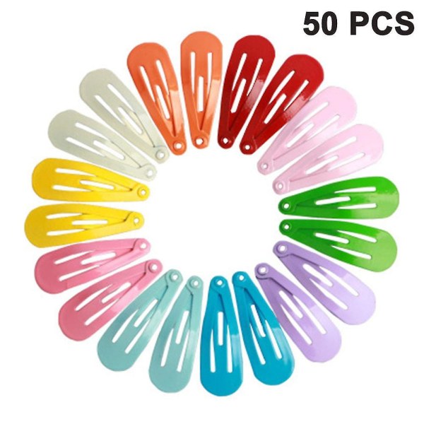 Pakke med 50 hårspænder til piger, børnehår, metal hår（Multicolor）