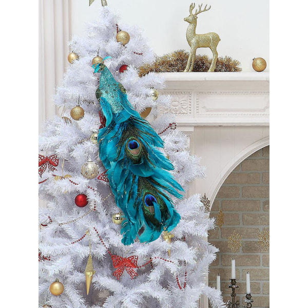 Holiday Decor Simuloitu riikinkukon koristelu Realistiset riippuvat 3D joulukuusen koristeet