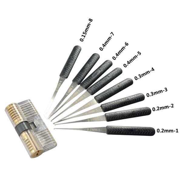 12-Piece Locksmith Tool - Lock Picking Kit, Toy, Locksmith Puzzle, Picklock Set, Lock Training, Security Practice, Skill Development black