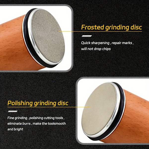 Knife Sharpener with Industrial Diamond - Rolling Knife Sharpener, Sharpening Wheel Tool with 15° and 20° Multi-angle Knife Sharpening Tool, Suitable for Kitchen Knives