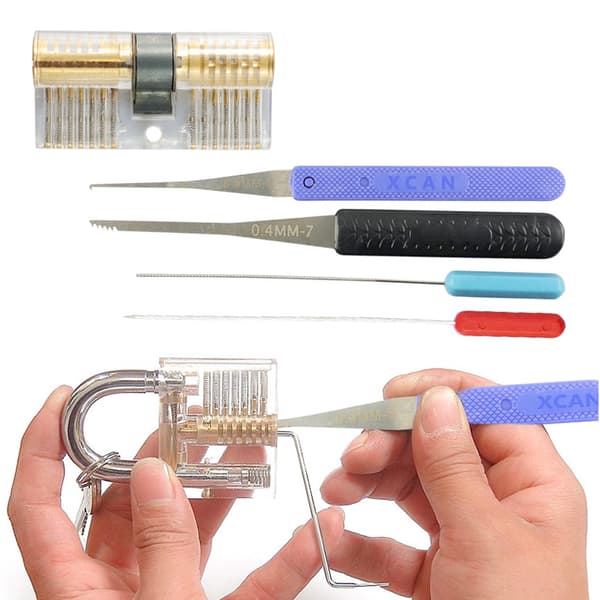 12-Piece Locksmith Tool - Lock Picking Kit, Toy, Locksmith Puzzle, Picklock Set, Lock Training, Security Practice, Skill Development black