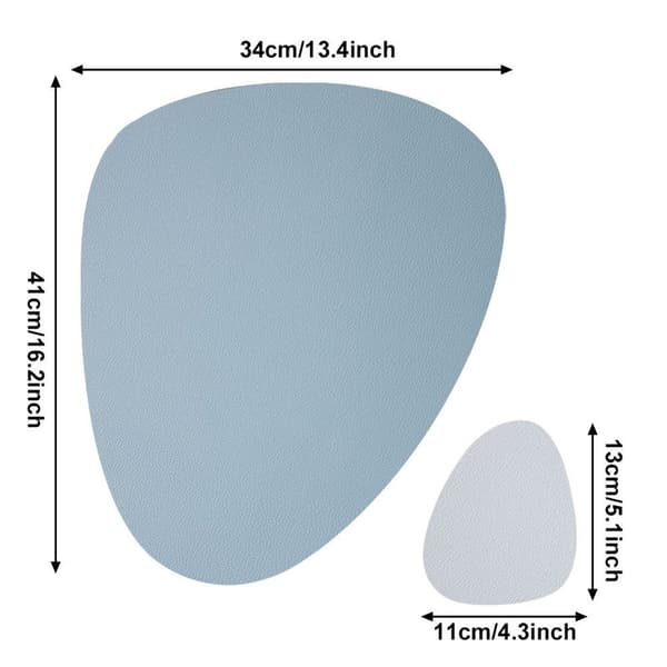 4-Pack Faux Leather Placemats – Waterproof, Non-Slip, Stain-Resistant, Easy Wipe, Easy Clean, Reversible Table Mats E