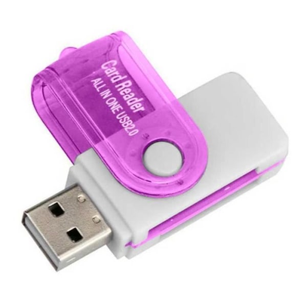OCIODUAL 4 in 1 USB multiminneskortläsare MMC MicroSD TF MICRO SD MS PRO DUO M2 USB Flash Adapter lila