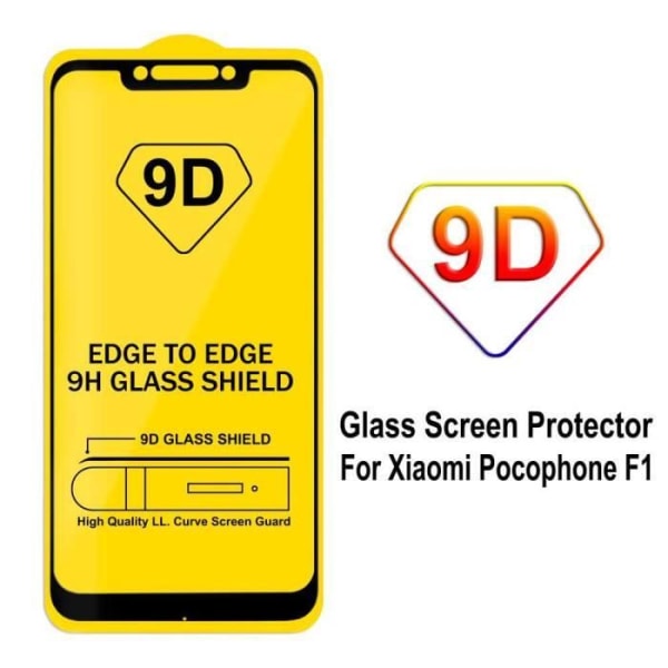Härdat glas 0,3 mm 9H 9D helskärmsskyddsfilm för Pocophone F1 Svart