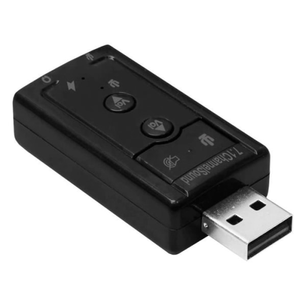 OCIODUAL Externt stereoljudkort USB-ljudadapter Mikrofon till minijack 3,5 mm Virtual 7.1 med volymkontroll Svart