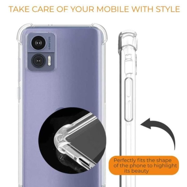 Ociodual TPU-fodral för Motorola Edge 30, mjukt skydd med förstärkta hörn, transparent silikonskydd