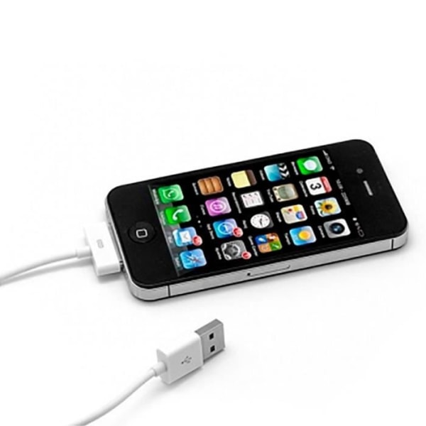 OCIODUAL USB-kabel [Kompatibel iPhone 4 - 4S - 3G - 3GS - iPod Nano - iPad 2 - 3] Laddare Vit 1 Meter