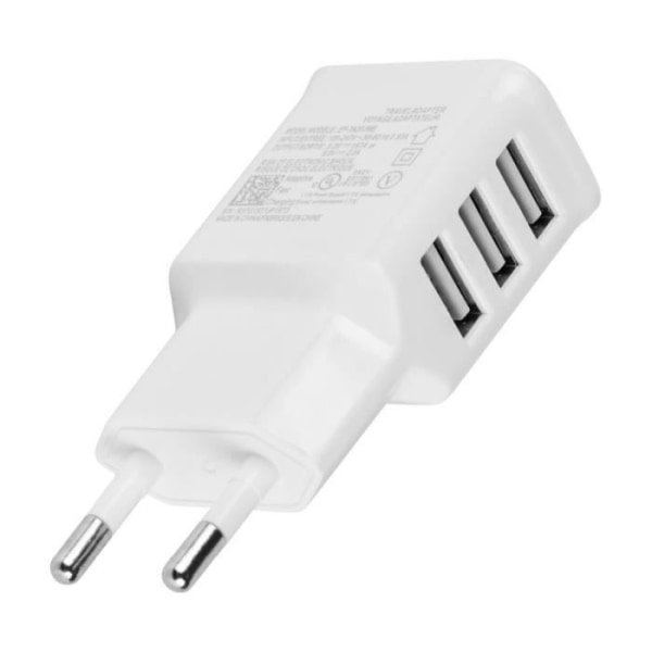 OCIODUAL Väggladdare Adapter 3 USB Port Hub EU-kontakt För Universal Telefon Vit EU Vägg 2 Pin Plug Adapter Laddare Ström